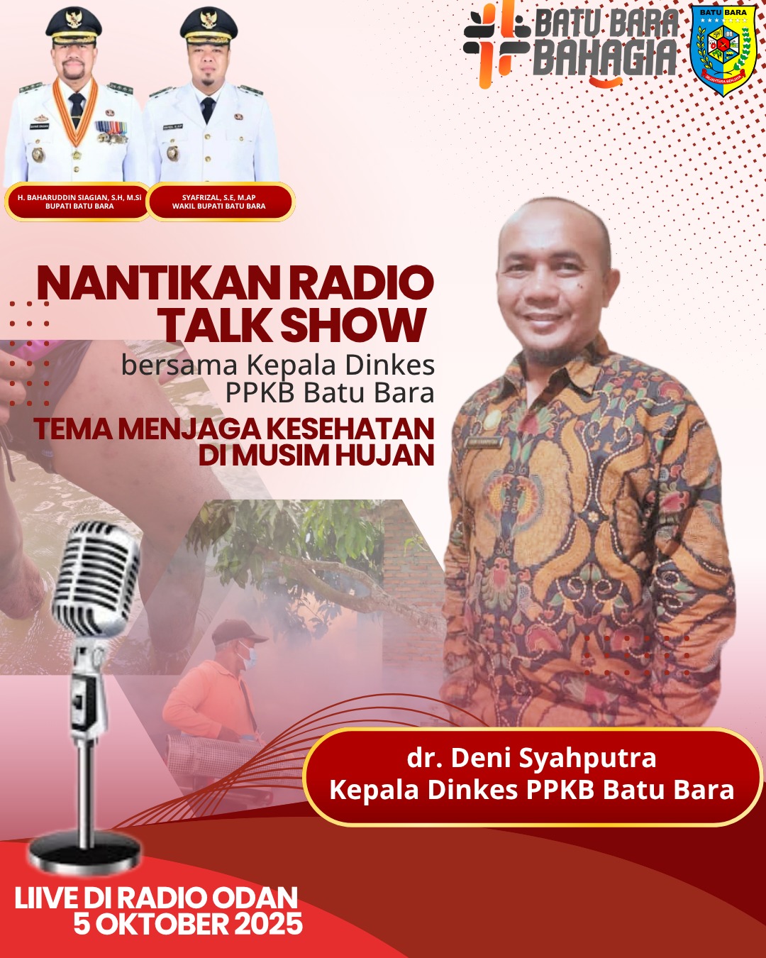 Kadis Kesehatan Batu Bara Ajak Masyarakat Waspadai Penyakit di Musim Hujan